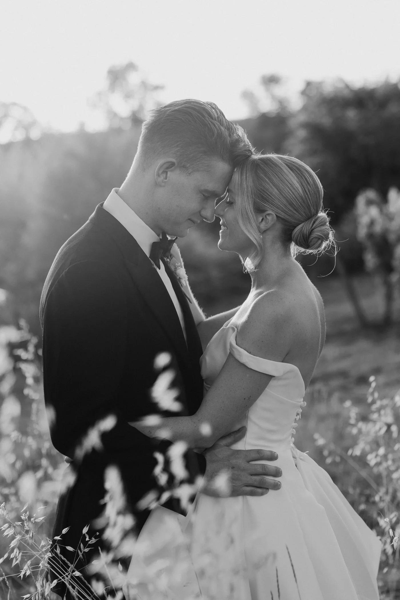 Black-and-white portrait of Laura-Jane and Michael